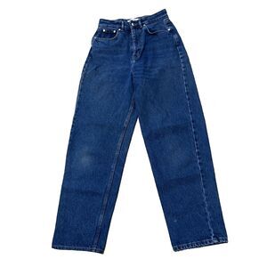 KOTN Jeans Women 0 Blue Denim Designer 90s Mom Jeans Grunge Art Boho 26x28
